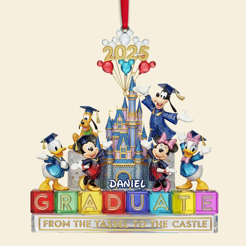 Celebrate Your Graduation Journey - Personalized Christmas Graduate Castle Ornament - Image 4