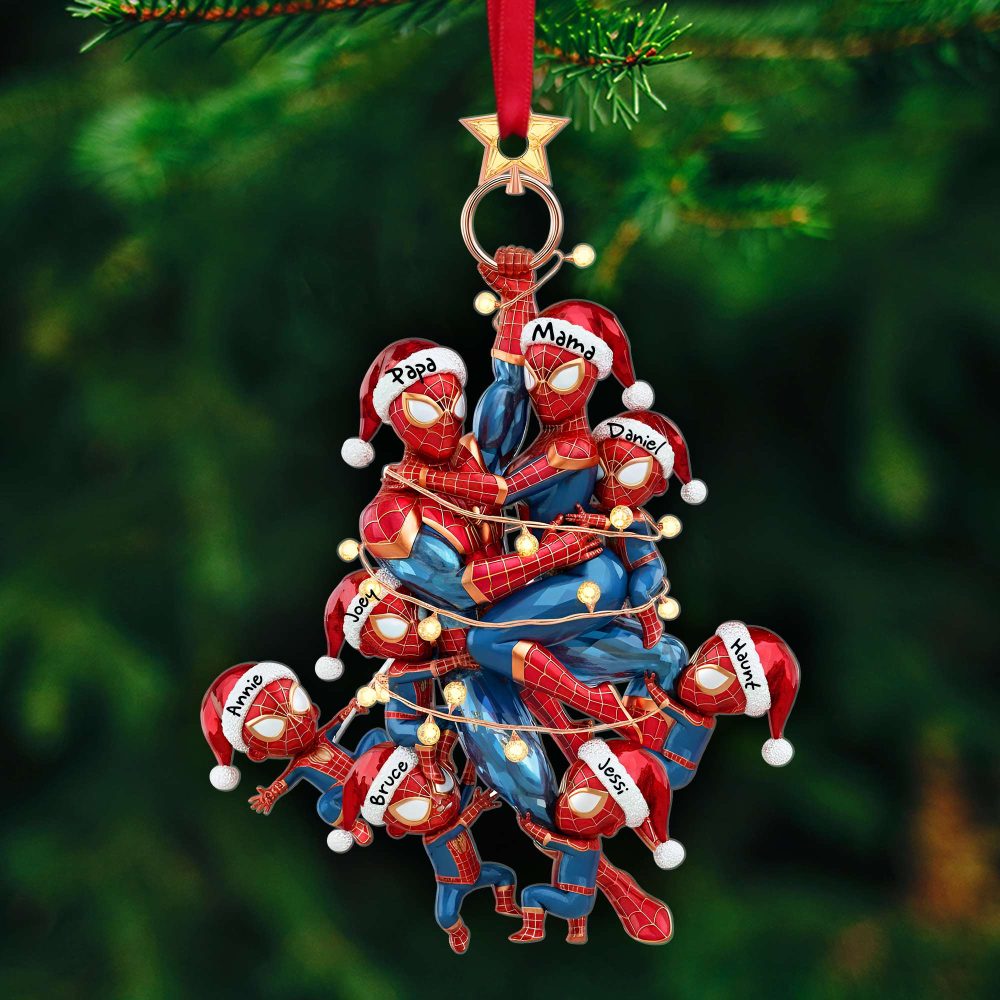 Embrace Family Joy With Our Playful Spider-Man Family Tree Ornament - Personalized Gift For Everyone - Image 3