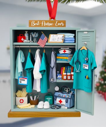 Best Nurse Ever - Personalized Nurse Festive Locker Christmas Ornament