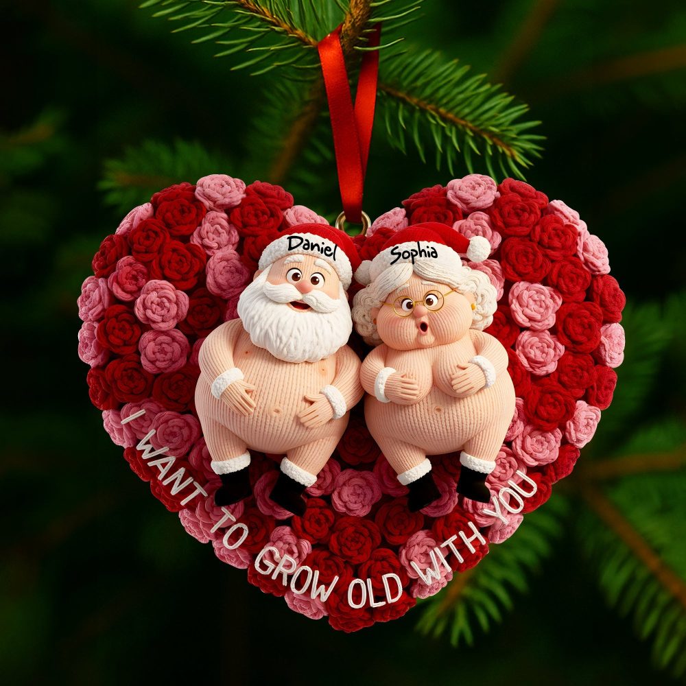 I Want To Grow Old With You - Personalized Growing Old Couple Ornament - Image 3