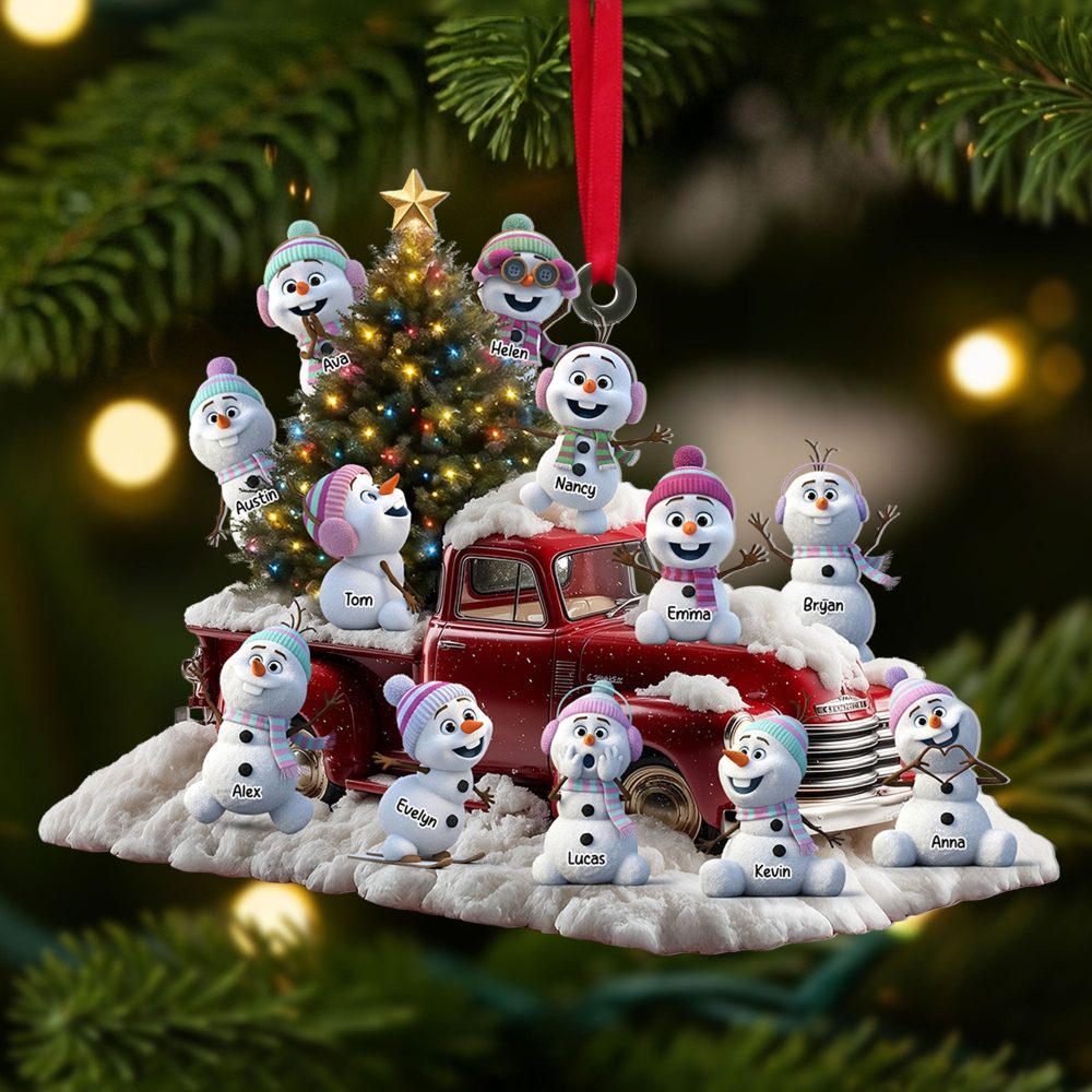 “Celebrate Family Traditions” - Snowman Family Ornament - Personalized Gifts For Family - Image 2