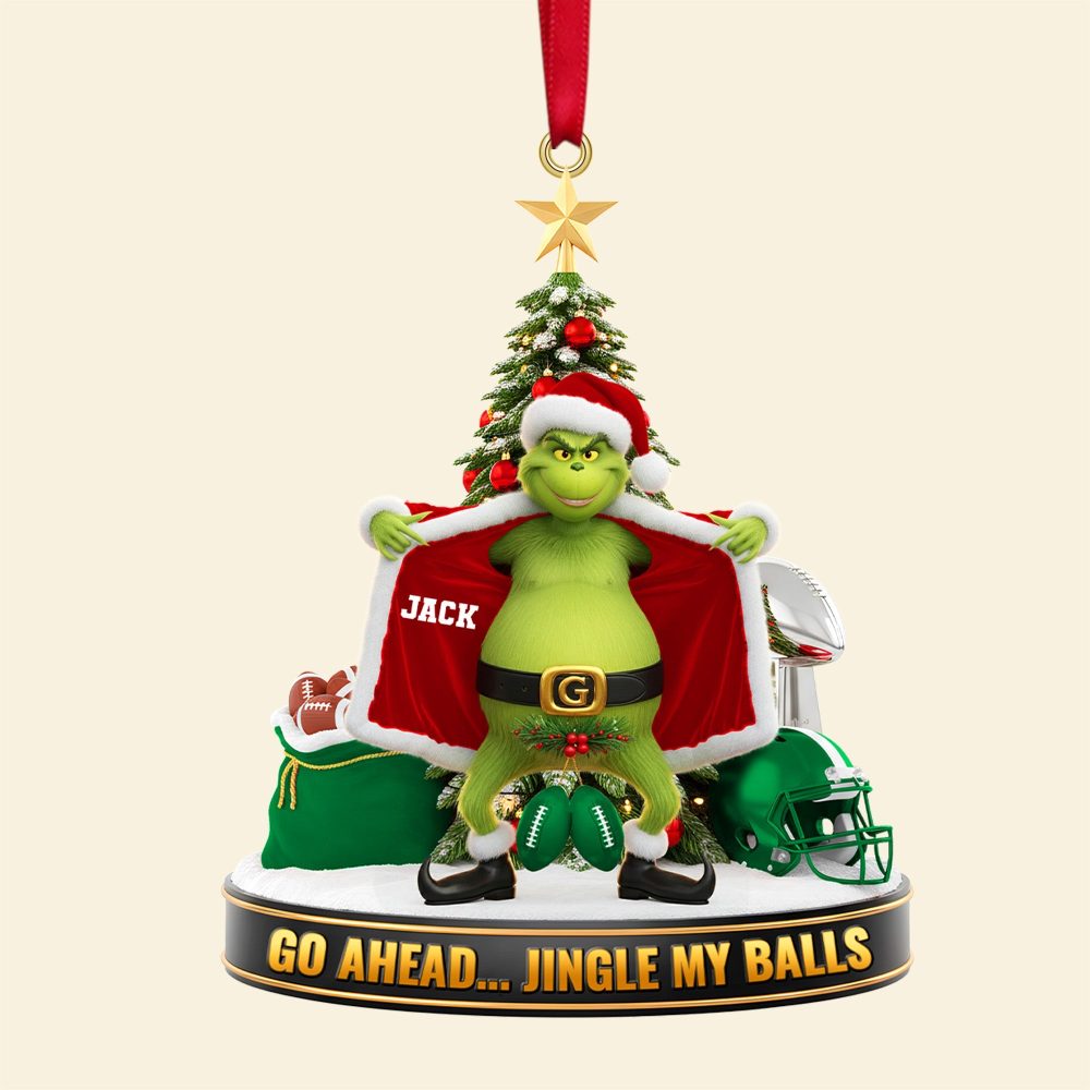 Go Ahead... Jingle My Balls - Custom Personalized Sport Ornament For Christmas Lovers - Image 4