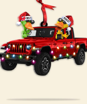 Custom Christmas Duck And Truck Personalized Ornament - Holiday Gift - Valentine'S Day Gifts