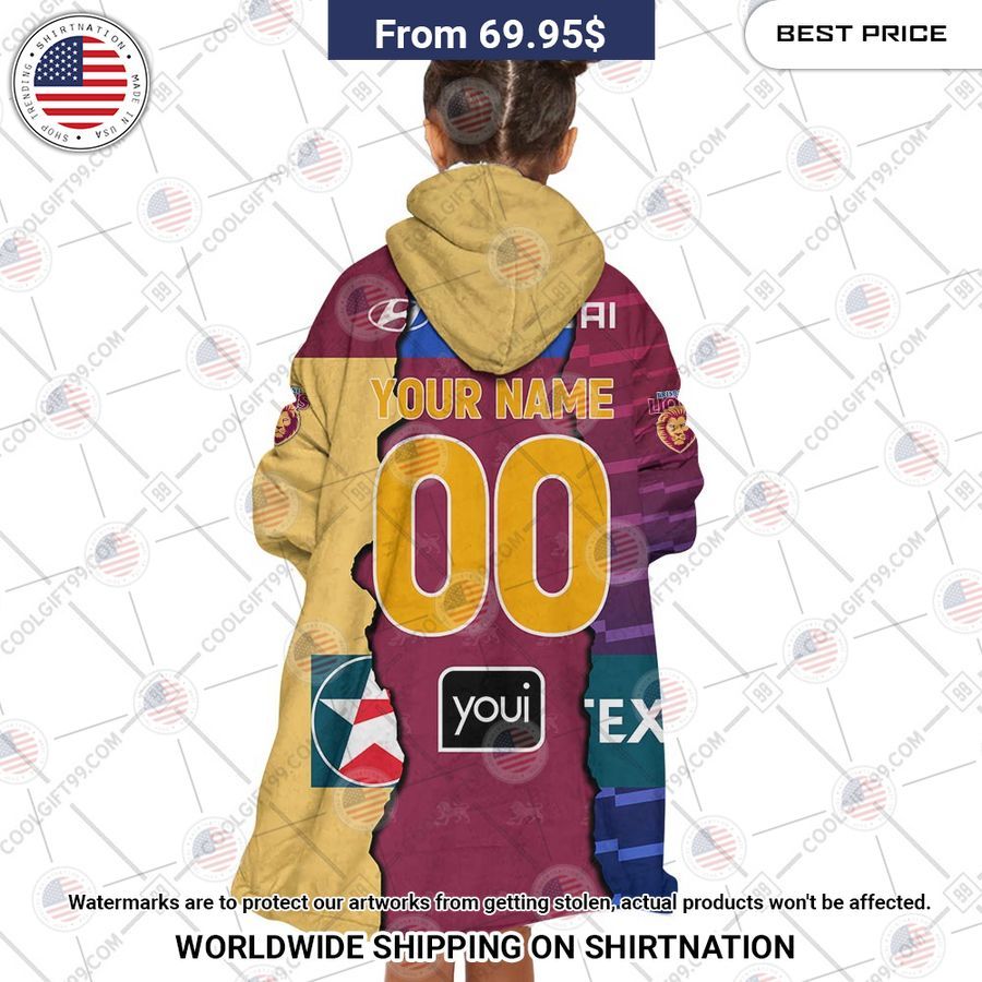Afl Brisbane Lions Mix Custom Hoodie Blanket - Image 5