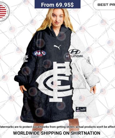 Afl Carlton Blues Mix Custom Hoodie Blanket