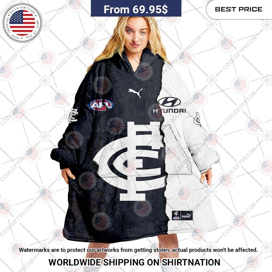 Afl Carlton Blues Mix Custom Hoodie Blanket