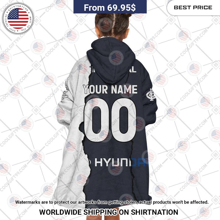 Afl Carlton Blues Mix Custom Hoodie Blanket - Image 5