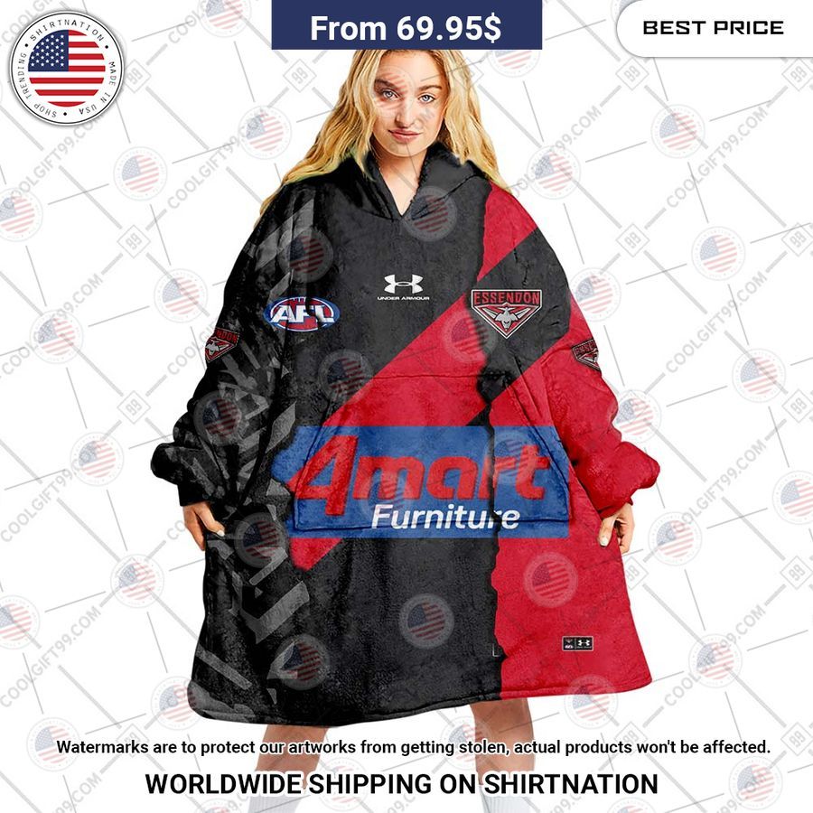Afl Essendon Bombers Mix Custom Hoodie Blanket