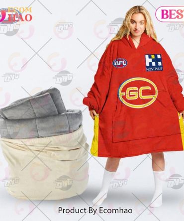 Afl Jersey Gold Coast Suns Football Club Oodie Blanket Hoodie Snuggie Hoodies - Personalize Your Own New & Retro Sports Jerseys