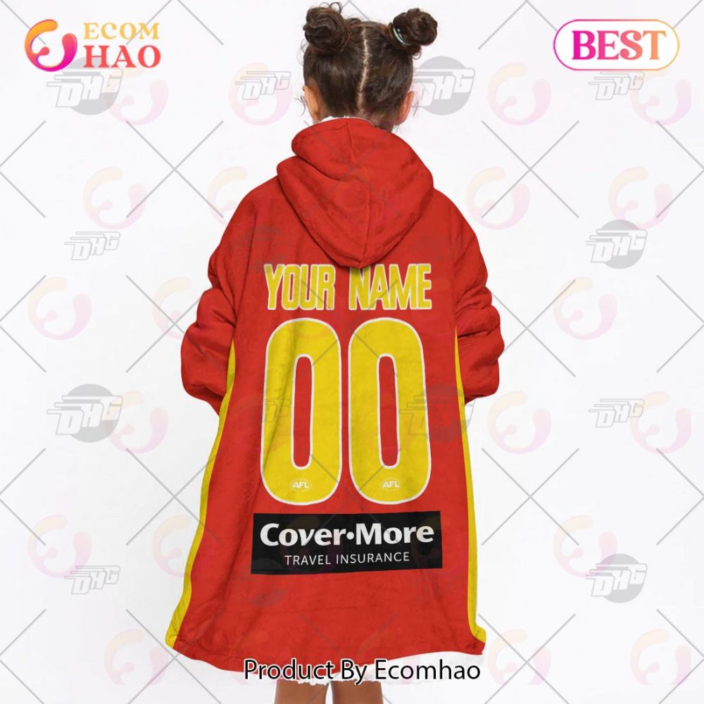 Afl Jersey Gold Coast Suns Football Club Oodie Blanket Hoodie Snuggie Hoodies - Personalize Your Own New & Retro Sports Jerseys - Image 7