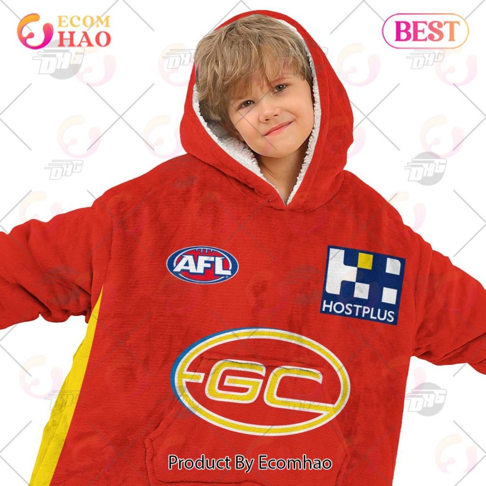 Afl Jersey Gold Coast Suns Football Club Oodie Blanket Hoodie Snuggie Hoodies - Personalize Your Own New & Retro Sports Jerseys - Image 8