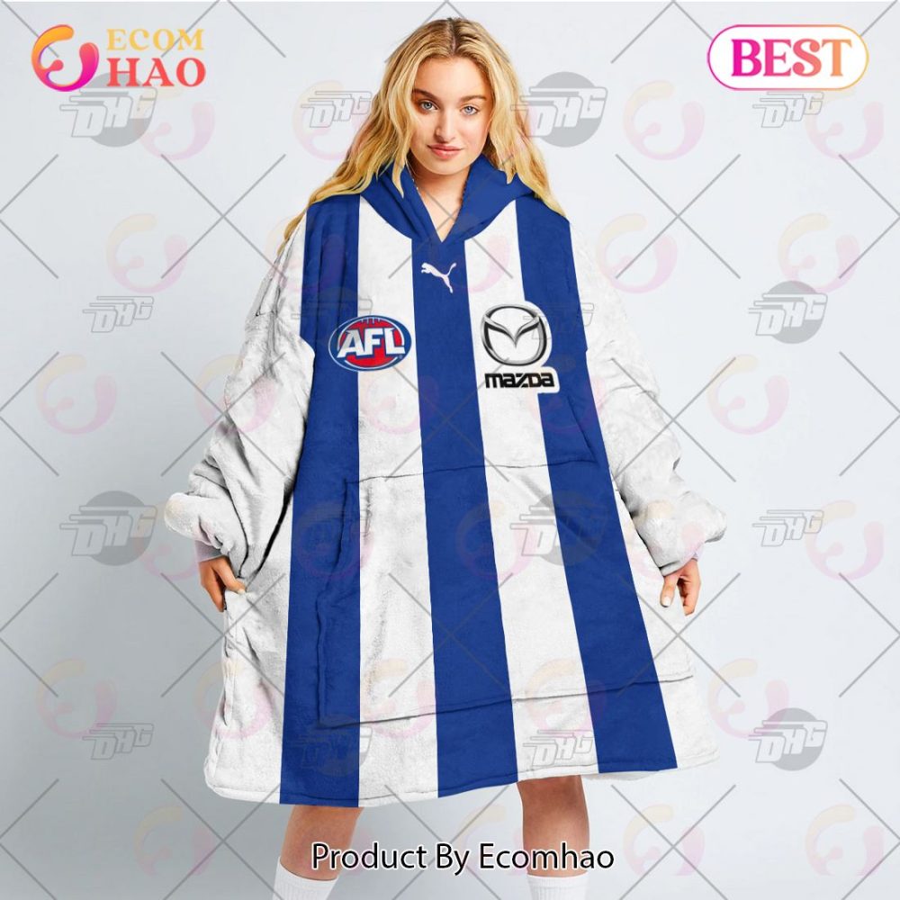 Afl Jersey North Melbourne Football Club Oodie Blanket Hoodie Snuggie Hoodies - Personalize Your Own New & Retro Sports Jerseys - Image 3