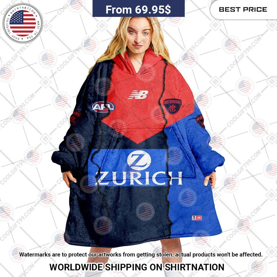 Afl Melbourne Demons Mix Custom Hoodie Blanket