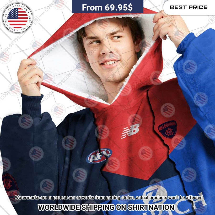 Afl Melbourne Demons Mix Custom Hoodie Blanket - Image 2