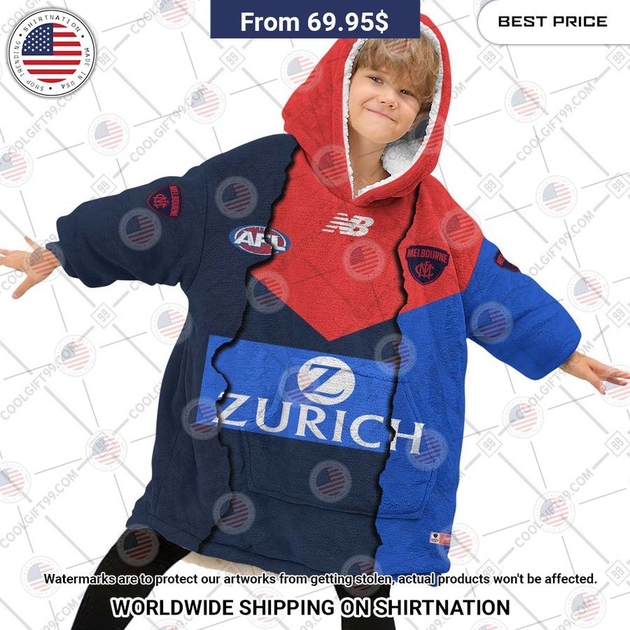 Afl Melbourne Demons Mix Custom Hoodie Blanket - Image 4