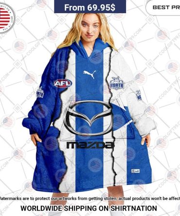 Afl North Melbourne Kangaroos Mix Custom Hoodie Blanket
