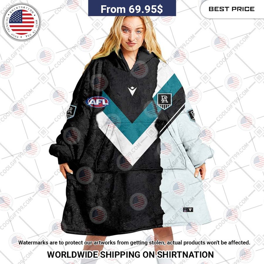 Afl Port Adelaide Power Mix Custom Hoodie Blanket