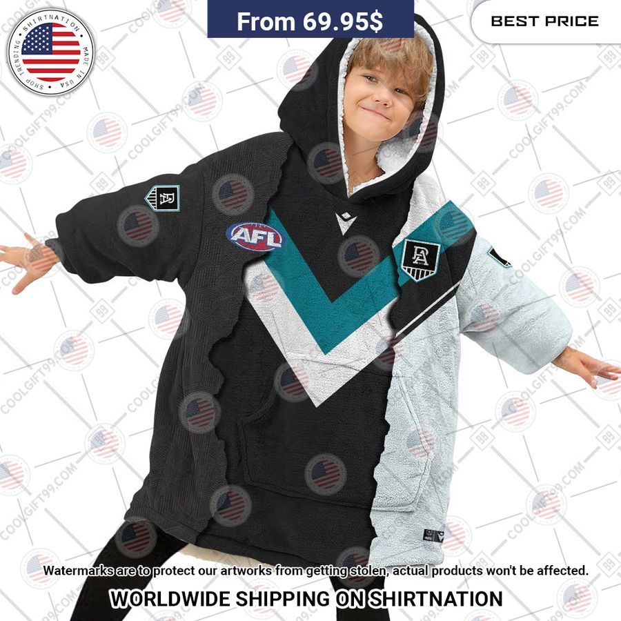 Afl Port Adelaide Power Mix Custom Hoodie Blanket - Image 4