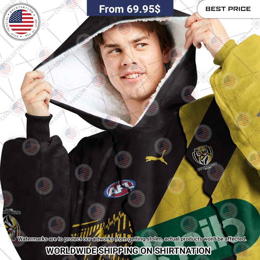Afl Richmond Tigers Mix Custom Hoodie Blanket - Image 2