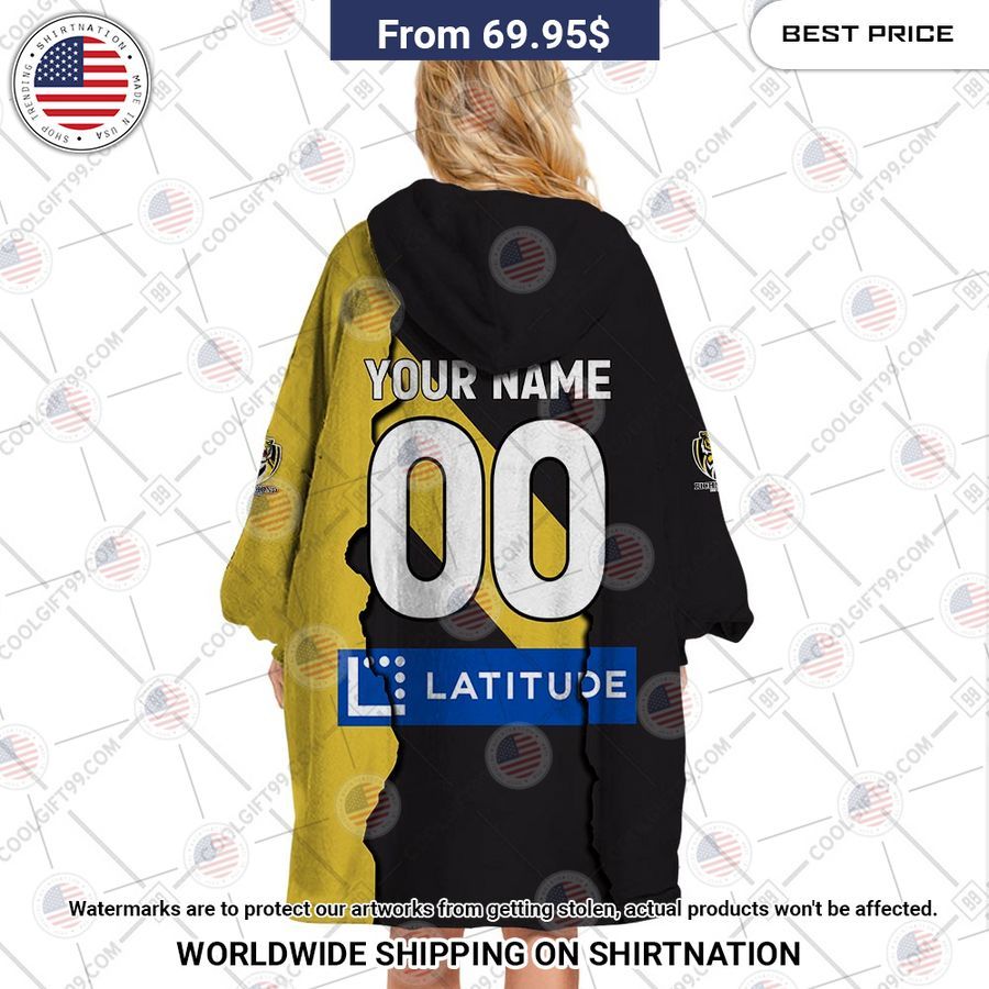 Afl Richmond Tigers Mix Custom Hoodie Blanket - Image 3