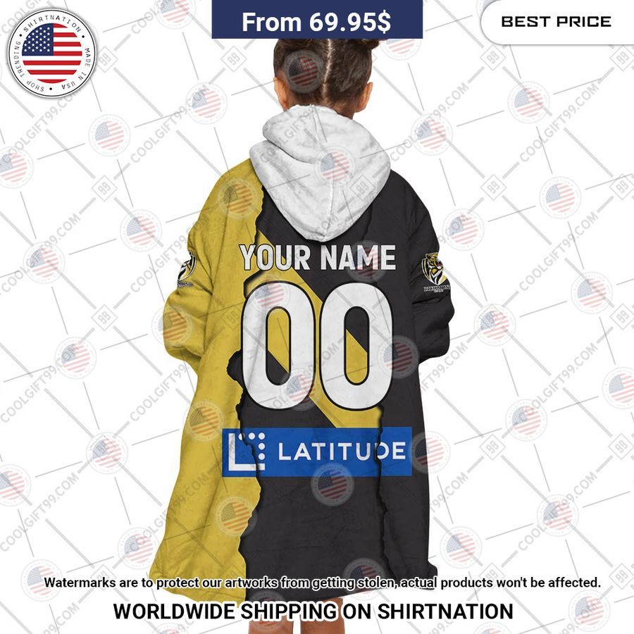 Afl Richmond Tigers Mix Custom Hoodie Blanket - Image 5