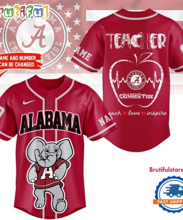 Alabama Crimson Tide Mascot Teacher Appreciation Month Baseball Jersey