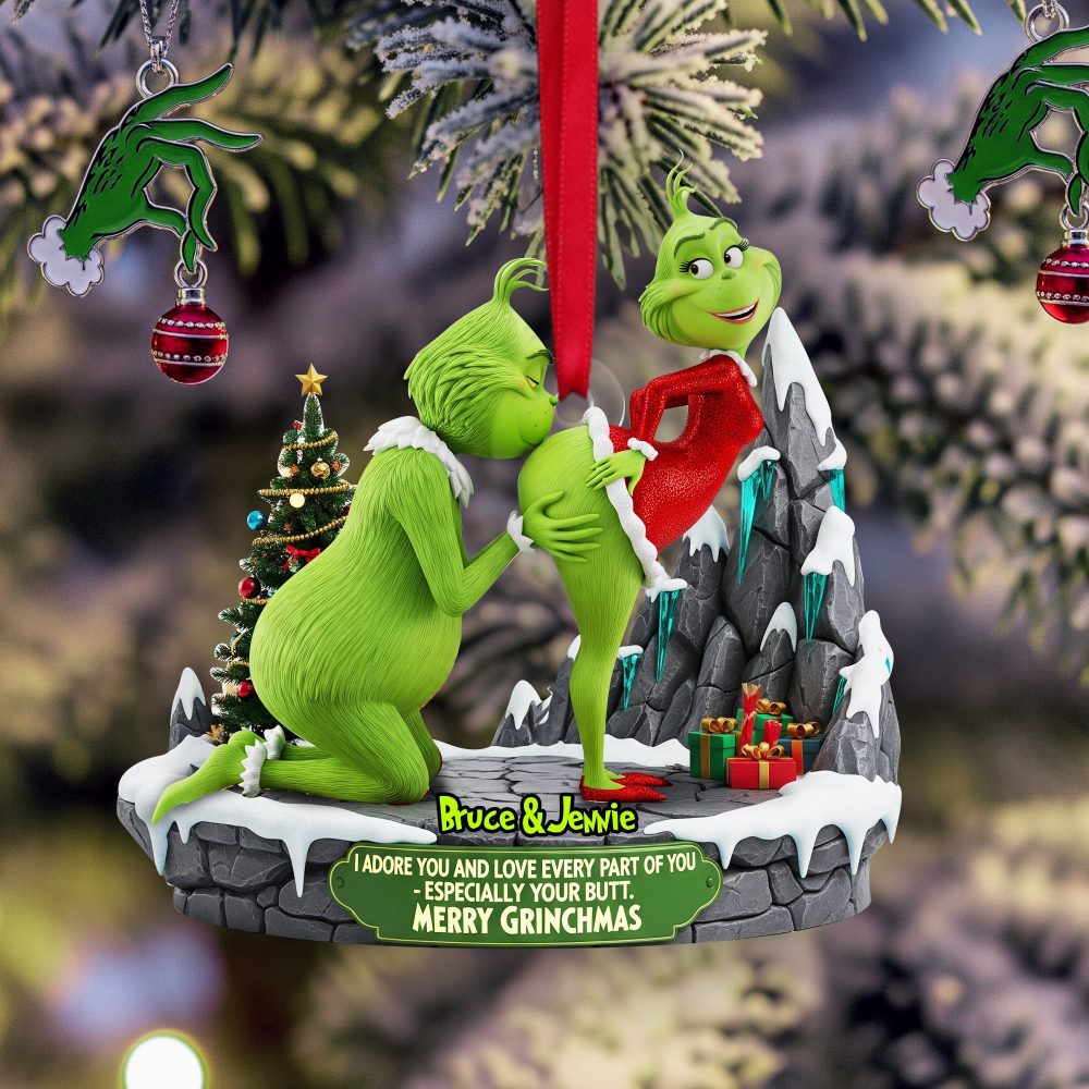 I Adore You - Naughty Green Couple Ornament - Personalized Gift For Couples - Image 2