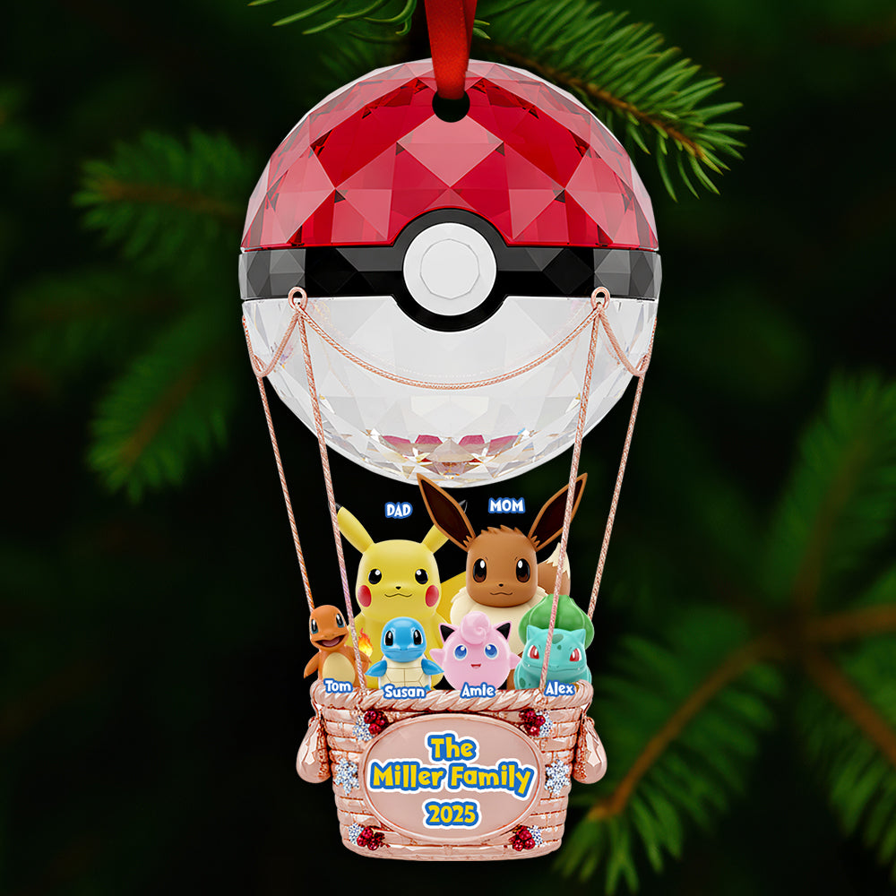 Elevate Your Family Christmas Spirit With Our Personalized Hot Air Balloon Ornament
