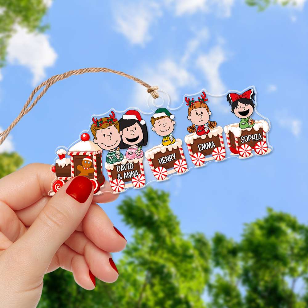 Personalized Family Train Christmas Ornament - Custom Acrylic Name Ornament - Image 3