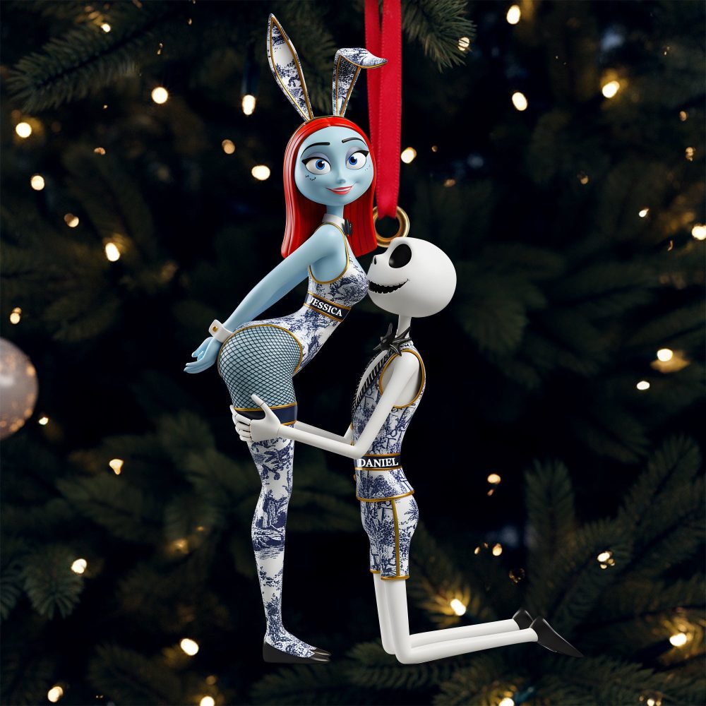 Celebrate Love With Laughter - Personalized Playful Couple Christmas Ornament - Image 4
