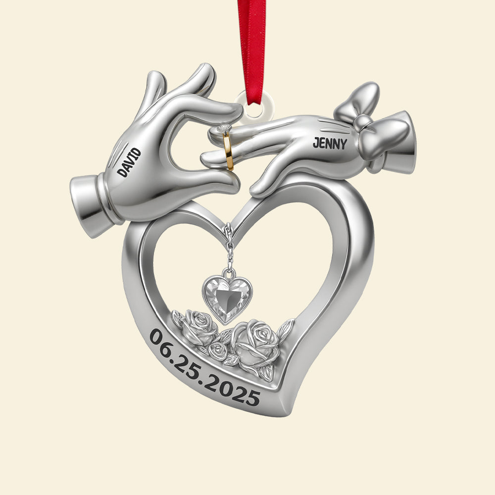 Celebrating Love: Personalized Acrylic Ornament For Newlyweds - Perfect Custom Gift For Couples And Family - Image 5