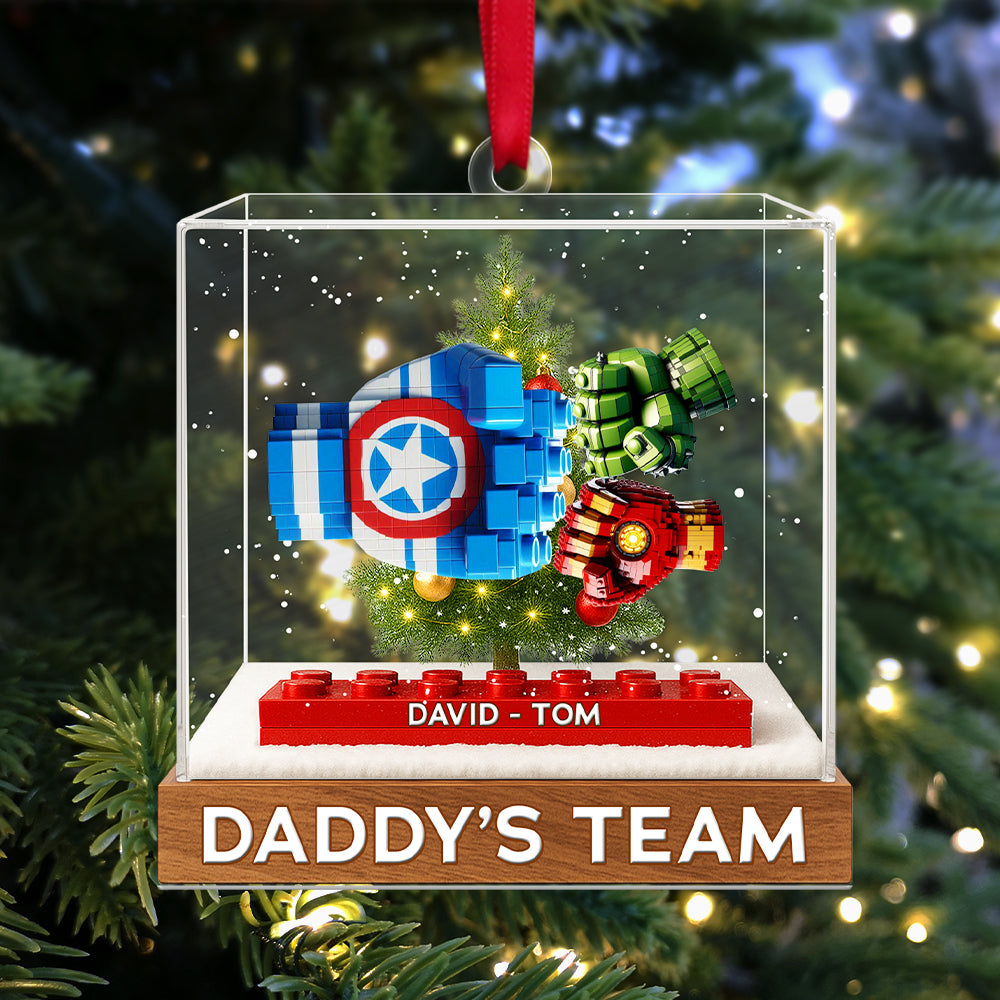 “Celebrate Dad'S Legacy With Our Custom Daddy'S Dream Team - Personalized Acrylic Ornament For Father'S Day & Christmas Gifts” - Image 2