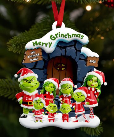 Merry Grinchmas Family Christmas Ornament - Personalized Gift For Families