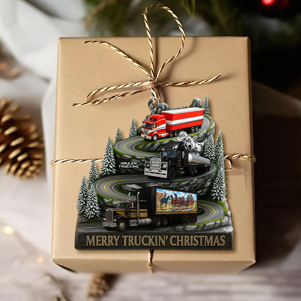 Merry Truckin' Christmas – Classic Trucks Ornament, Personalized Gifts For Truckers - Image 3