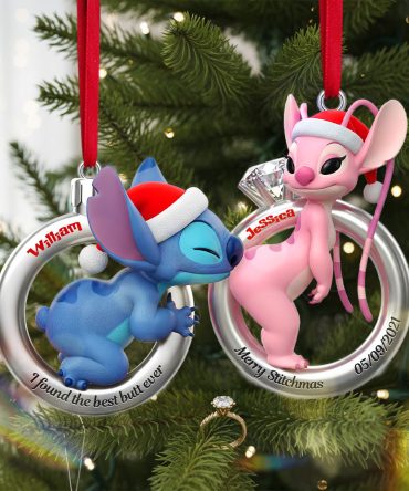 “I Found The Best Butt Ever” - Personalized Little Monster Christmas Rings Acrylic Ornament - Custom Gift For Couples