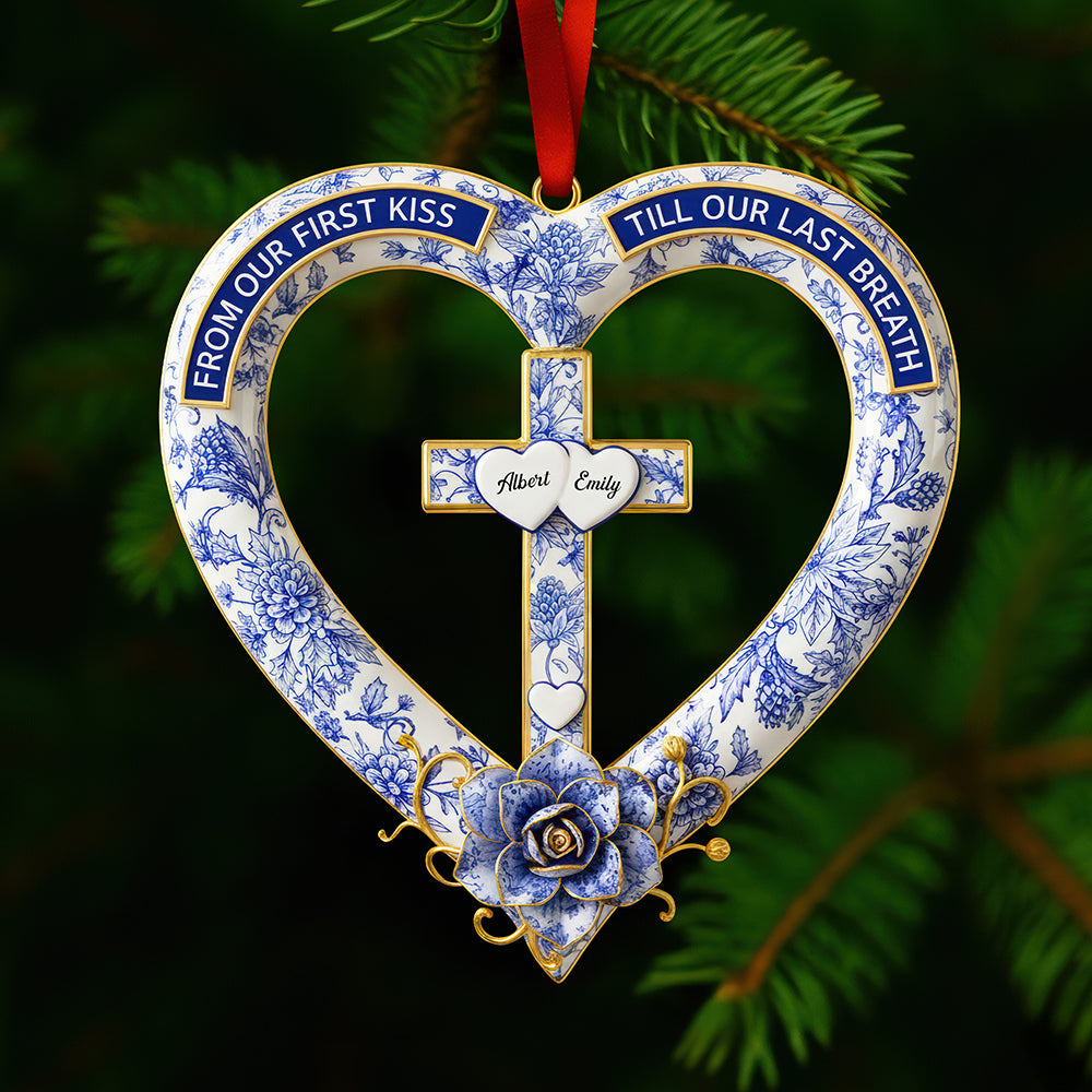 From Our First Kiss Till Our Last Breath - Personalized Christmas Ornament For Couples - Image 2