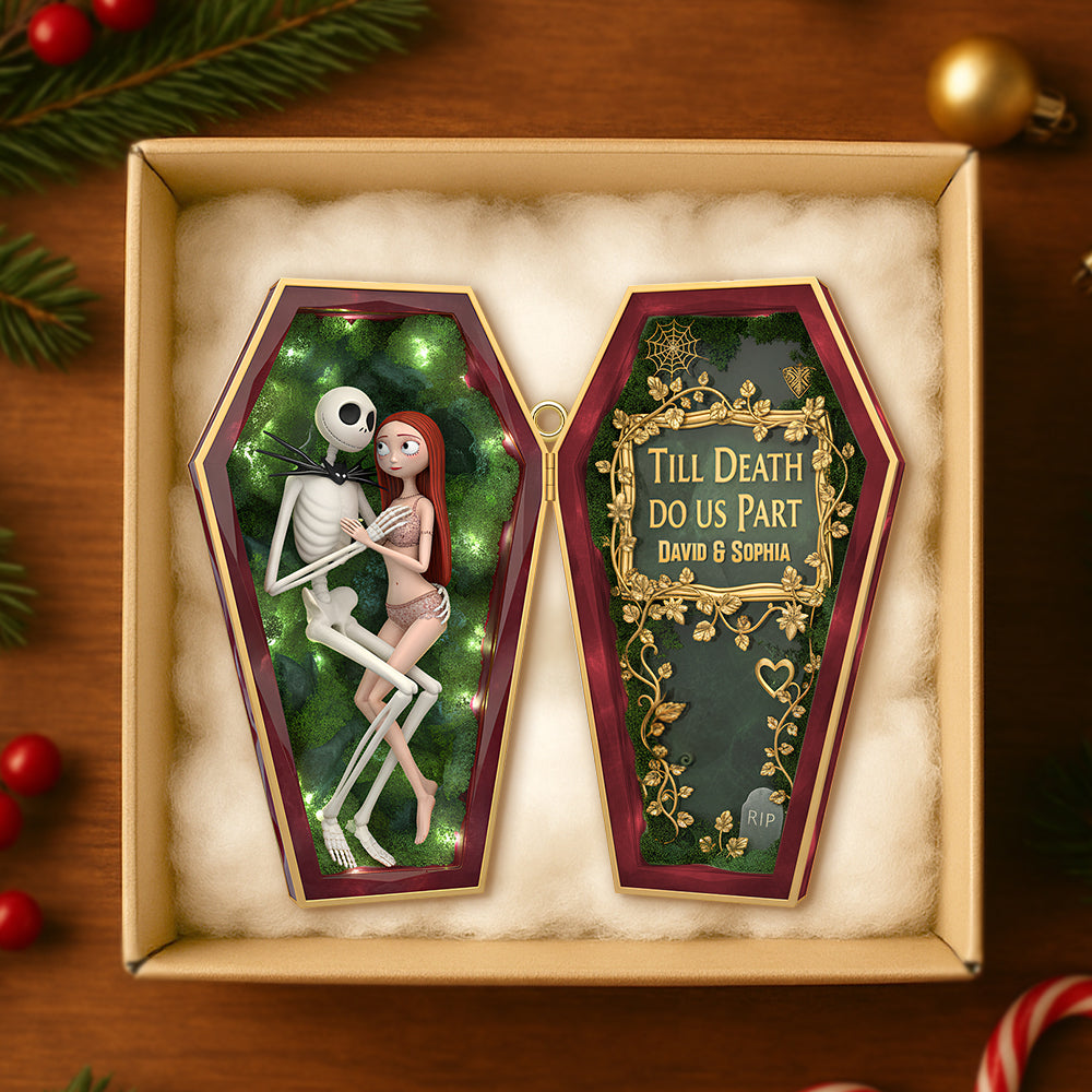 “Till Death Do Us Part” - Personalized Spooky Couples Christmas Ornament - Unique Gift For Couples, Halloween Lovers - Image 3