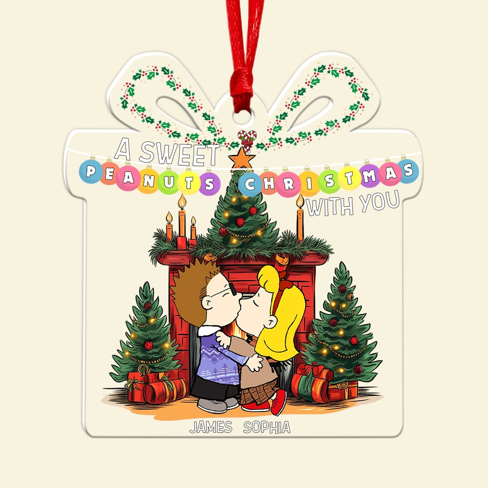Personalized Christmas Ornament For Couples - A Sweet Peanuts Christmas - Image 3