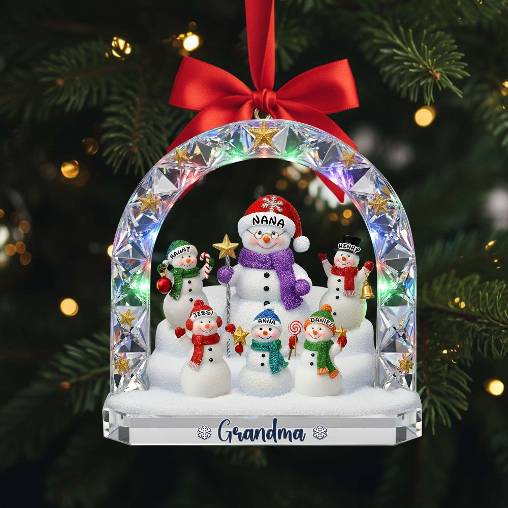 Grandma’S Snowman Family Ornament - A Cherished Personalized Christmas Gift For Grandma