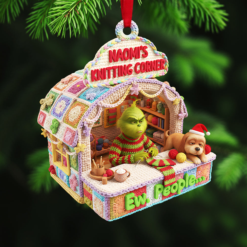 Ew. People - Personalized Christmas Ornament For Knitting Lovers