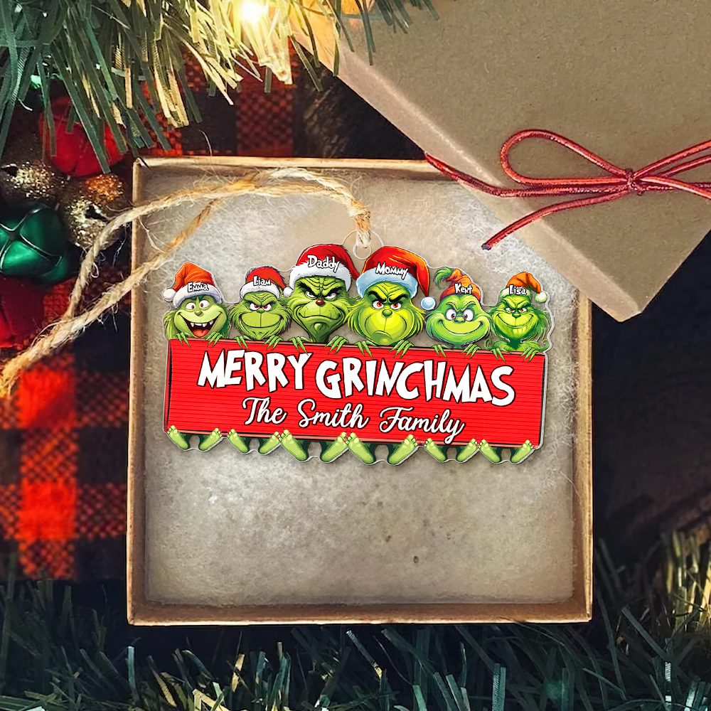 Personalized Merry Grinchmas Family Christmas Ornament - Image 4
