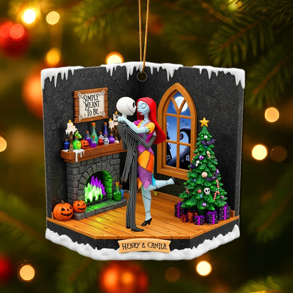 Love'S Embrace - Personalized Couple Acrylic Ornament For Christmas - Image 2