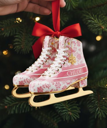“Skate Into The Holidays” - Winter Skating Ornament - Personalized Gift For Ice Skating Lovers