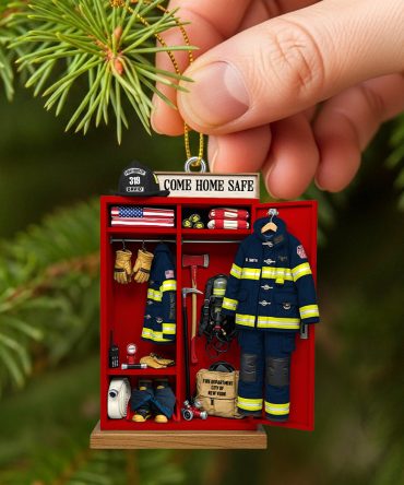 Come Home Safe - Personalized Firefighter Locker Acrylic Ornament - Perfect Gift For Firefighters, Family, And Friends