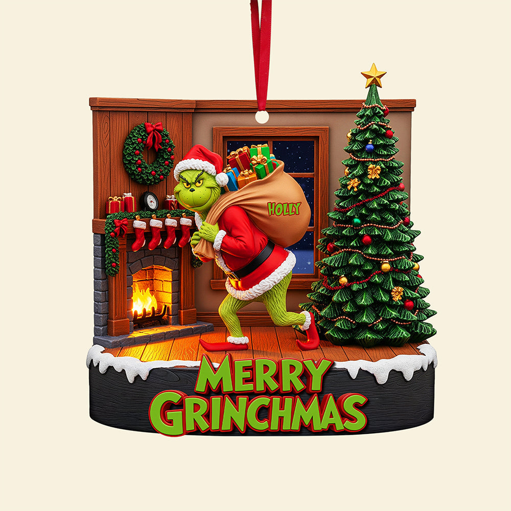 Funny Green Monster Ornament - A Personalized Grinchmas Gift For Everyone - Image 4