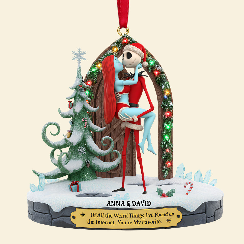 Of All The Weird Things I’Ve Found On The Internet, You’Re My Favorite - Funny Internet Couple Personalized Christmas Ornament - Custom Gift For Couples, Friends, And Loved Ones - Image 4