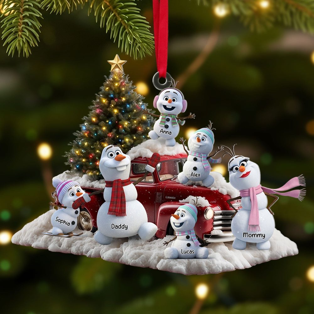 “Celebrate Family Traditions” - Snowman Family Ornament - Personalized Gifts For Family