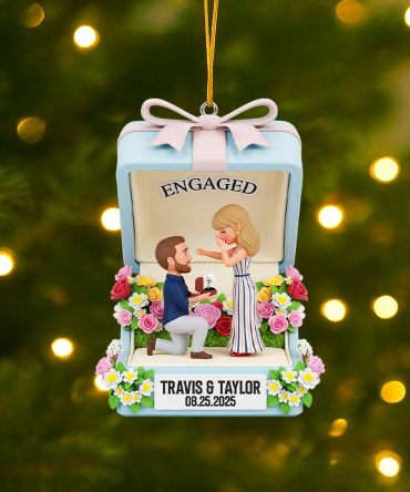 Engaged Forever - Personalized Engagement Anniversary Christmas Ornament For Couples