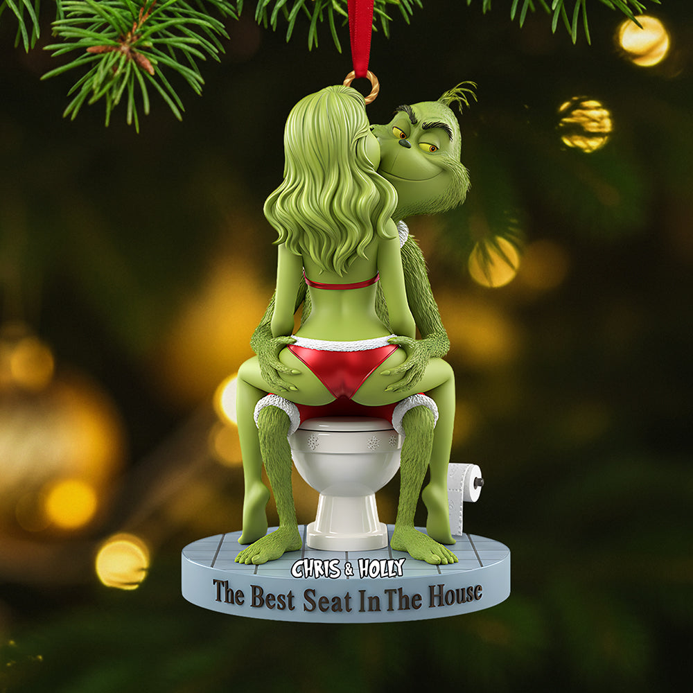 The Best Seat In The House - Funny Personalized Couple Acrylic Ornament - Custom Gift For Couples, Friends, And Family - Image 2