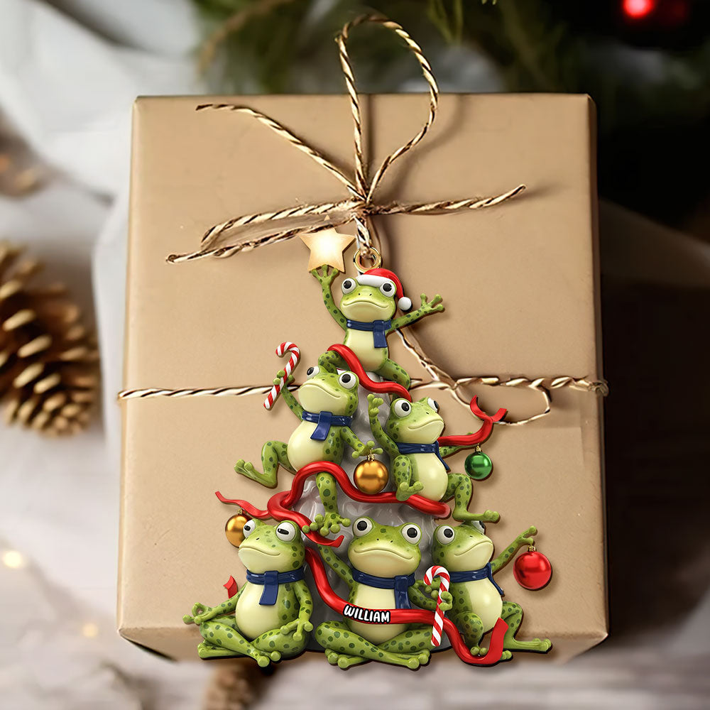 Hop Into The Holidays! - Personalized Funny Frog Ornament - Image 4